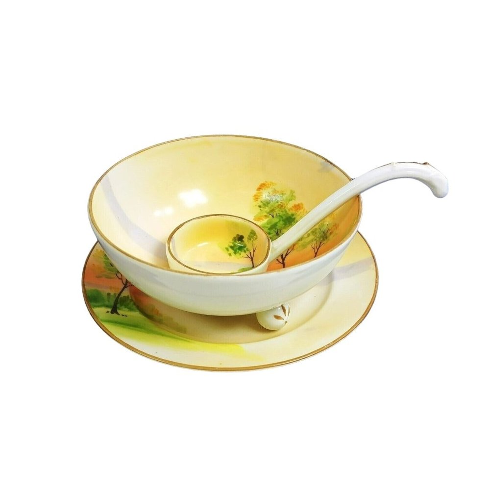 Nippon 3 Piece Mayo Set Hand Painted